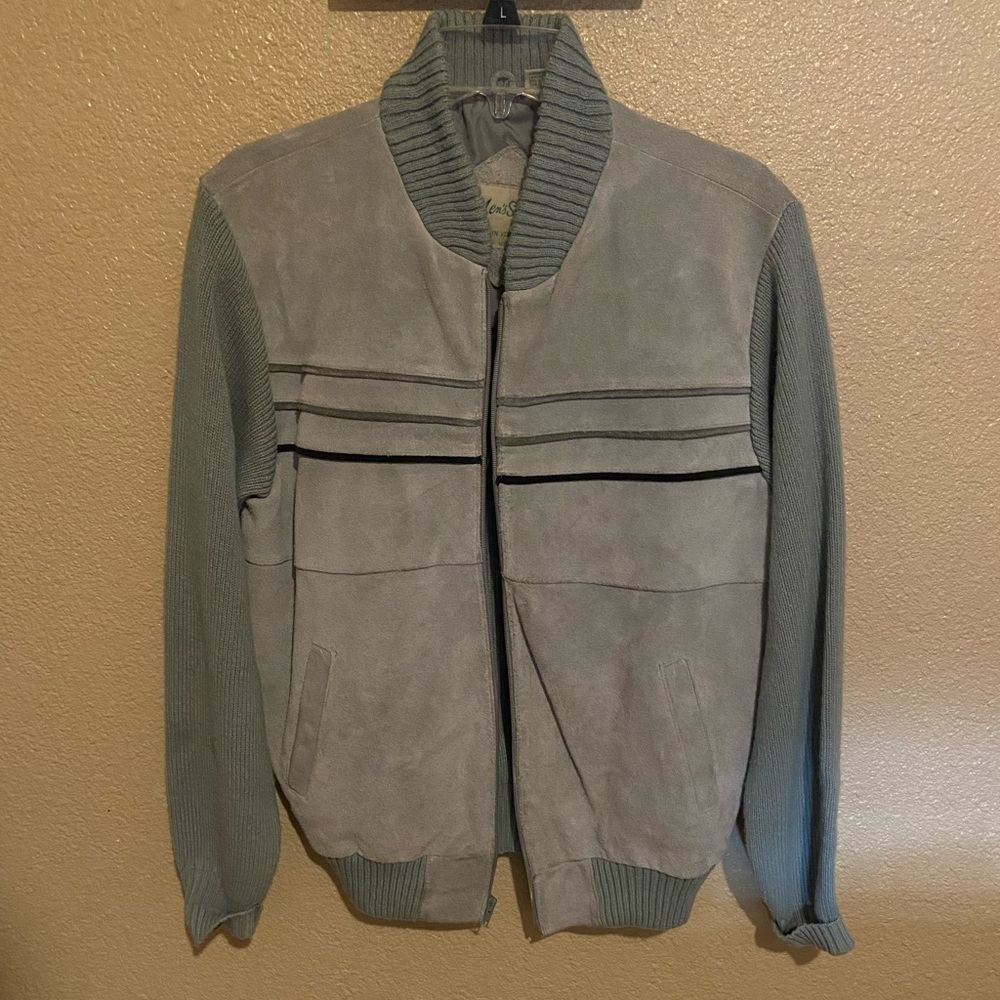Vintage suede men’s bomber jacket